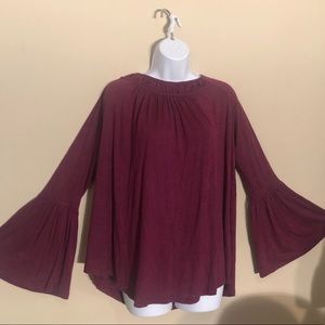 Beautiful Plum Blouse with Butterfly sleeves